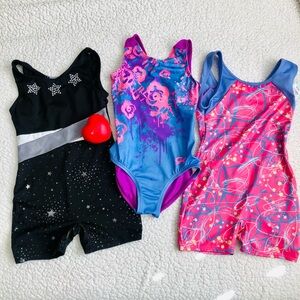 Cat & Jack Kids' Gymnastics Leotards - Black, Purple, Pink